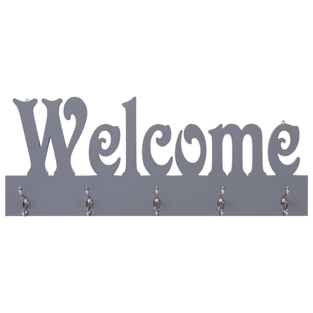 Perchero De Pared Welcome Gris 74x29,5 Cm_0