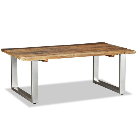 Mesa De Centro Madera Maciza Reciclada 100x60x38 Cm_0