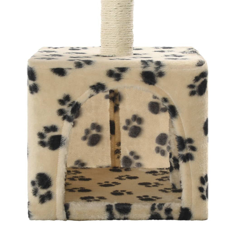 Vidaxl Rascador Para Gatos Con Poste De Sisal 55 Cm Huellas Beige_5
