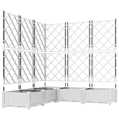 Vidaxl Maceta De Jardín Con Enrejado 5 Pcs Blanco 120 X 120 X 125.5 Cm_0