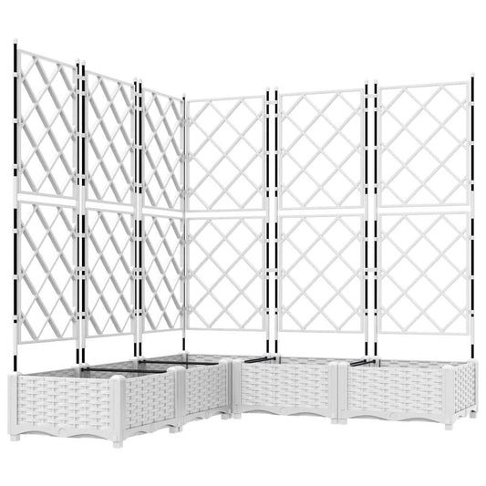 Vidaxl Maceta De Jardín Con Enrejado 5 Pcs Blanco 120 X 120 X 125.5 Cm_0