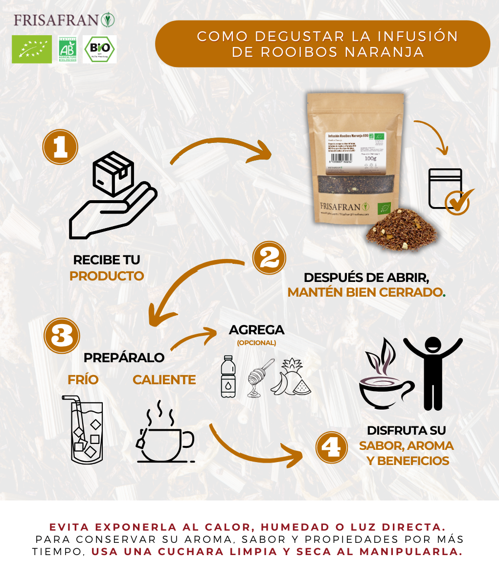 Infusión De Rooibos Naranja Ecológica En Granel | Calidad | Frisafran 100 G_2