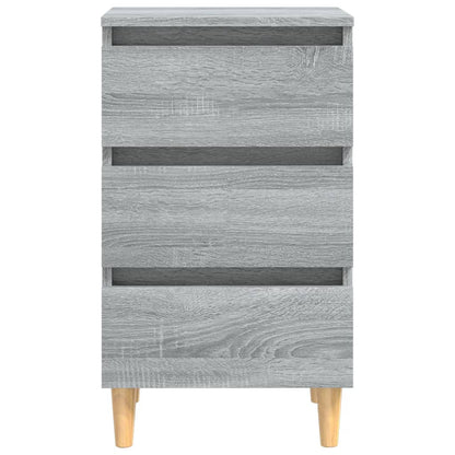 Mesita De Noche Con Patas Madera Maciza Gris Sonoma 40x35x69 Cm_4