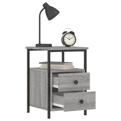Mesita De Noche Madera De Ingeniería Gris Sonoma 34x35,5x50 Cm_2