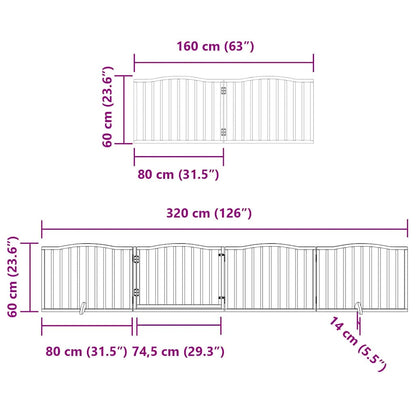 Vidaxl Puerta Para Perros Plegable 6 Paneles Madera De Álamo 480 Cm_2