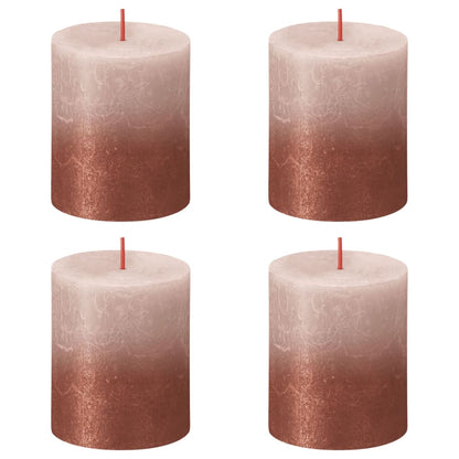 Bolsius Velas Rústicas Sunset 4 Unidades Rosa Y Ambar 80x68 Mm_0