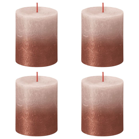 Bolsius Velas Rústicas Sunset 4 Unidades Rosa Y Ambar 80x68 Mm_0