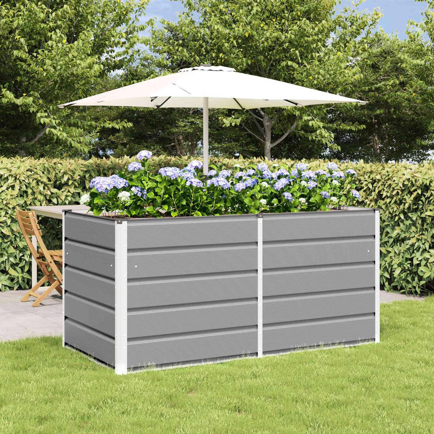 Jardinera Gris Claro 160 X 80 X 75 Cm Acero_1