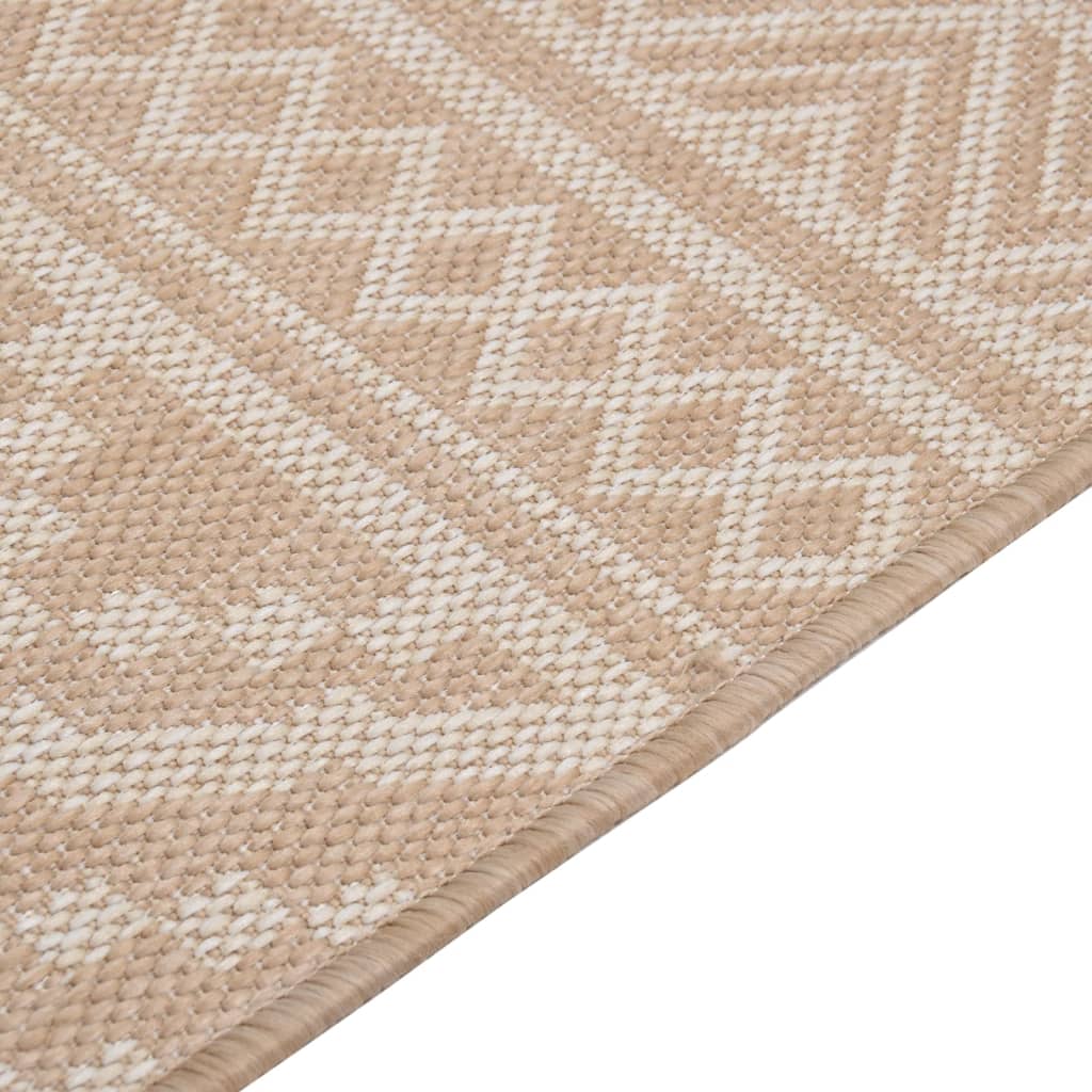 Alfombra De Exterior De Tejido Plano Rayas Marrones 140x200 Cm_3