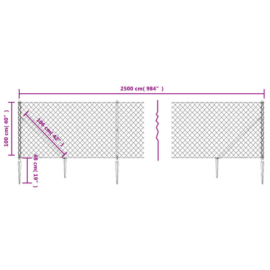 Cerca De Alambre Con Pinchos De Anclaje Verde 1x25 M / Vetonek_0