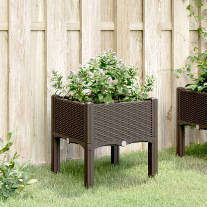 Jardinera Con Patas Pp Marrón 40x40x42 Cm_2
