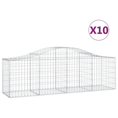 Cestas De Gaviones 10 Uds Forma De Arco Hierro 200x50x60/80 Cm_0