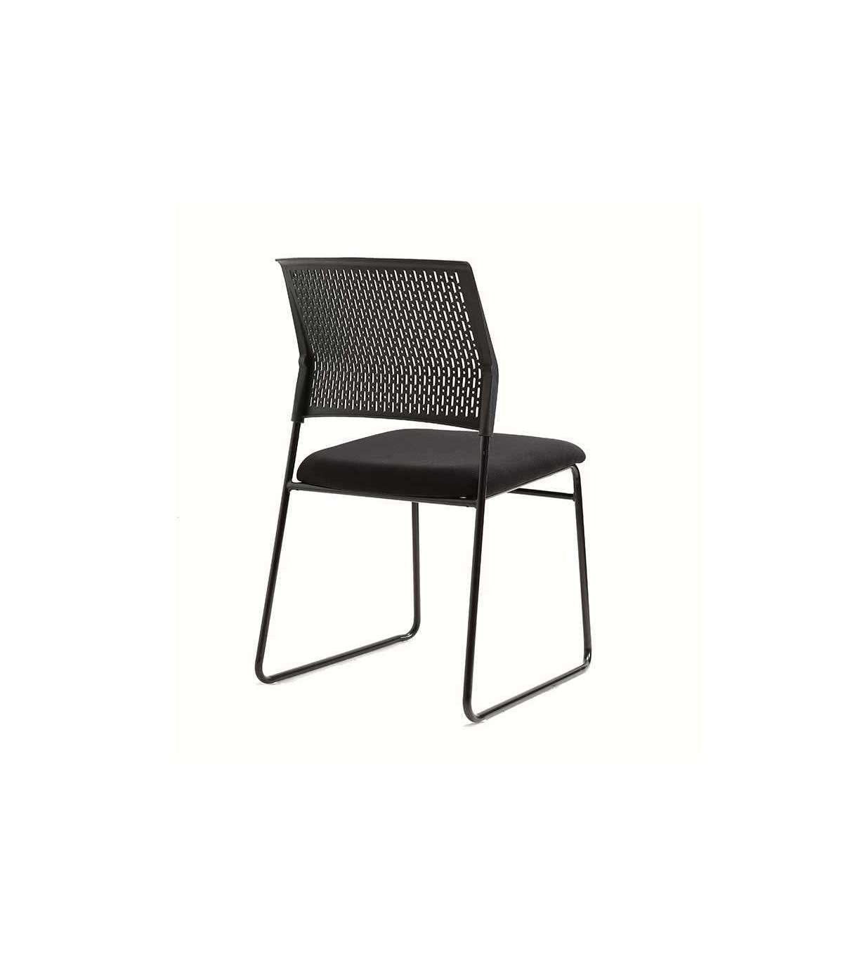 Pack De 4 Sillas Confidente Tapizada En Color Negro, 56 Cm(ancho) 84/94 Cm(altura) 58 Cm(fondo)_5