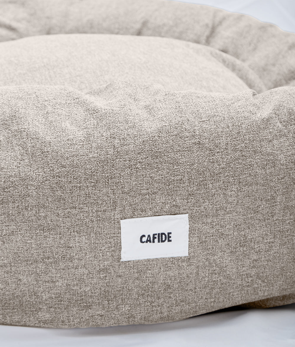 Cafide Cama Donut Para Perro Con Tejido De Chenilla Beige. Modelo Nuba. Talla L (100x100x25 Cm)_1