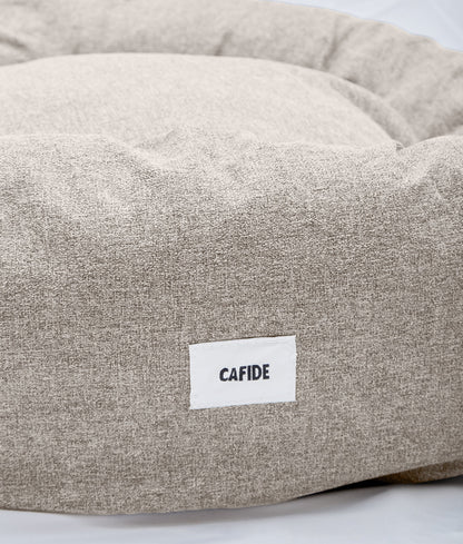 Cafide Cama Donut Para Perro Con Tejido De Chenilla Beige. Modelo Nuba. Talla L (100x100x25 Cm)_1