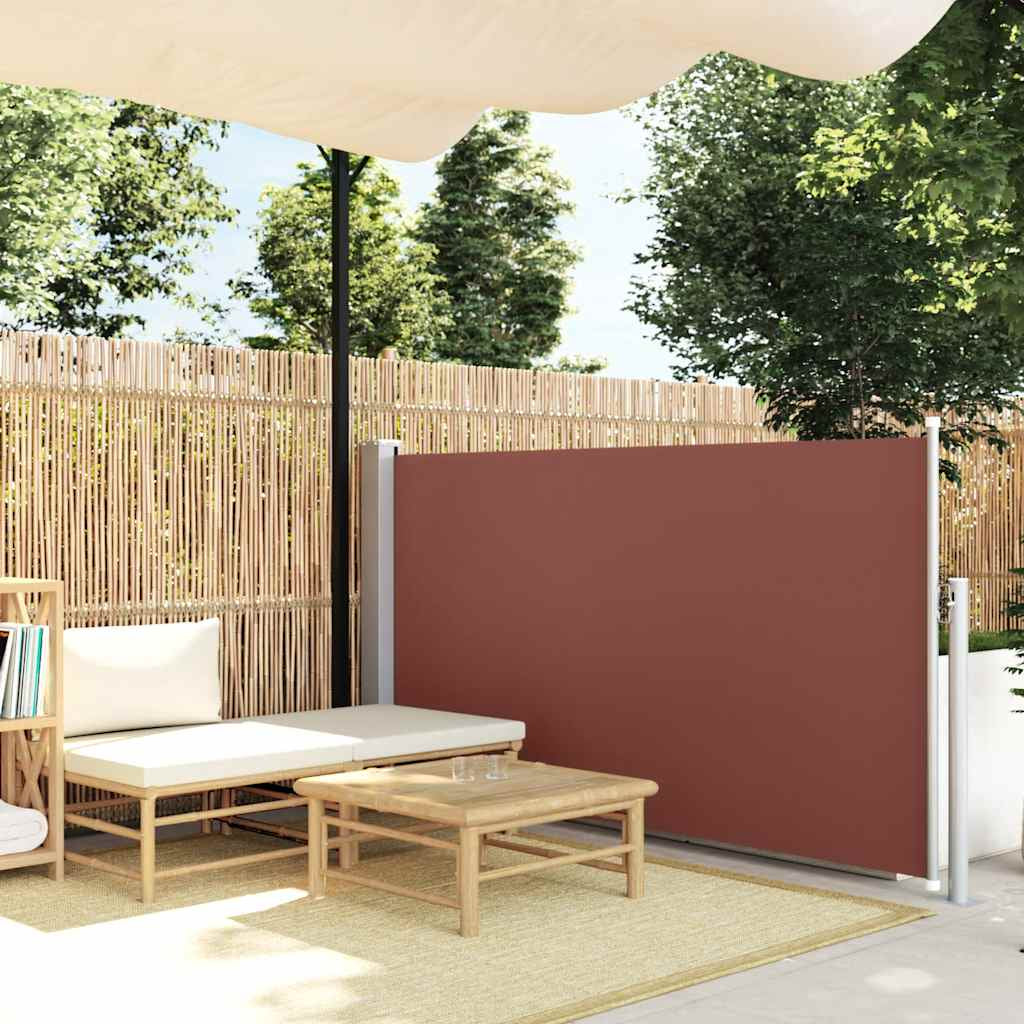 Vidaxl Toldo Lateral Retráctil De Jardín Marrón 120x500 Cm_1