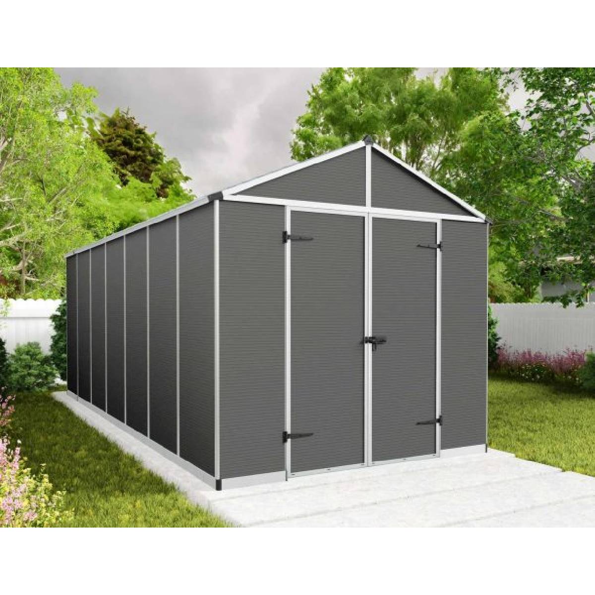 Cobertizo de jardín Rubicon 237x528 cm gris oscuro Canopia