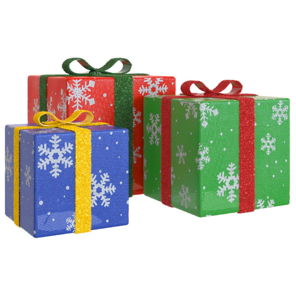 Vidaxl Cajas De Regalo Navidad Iluminadas 3 Uds 64 Leds Blanco Cálido_3