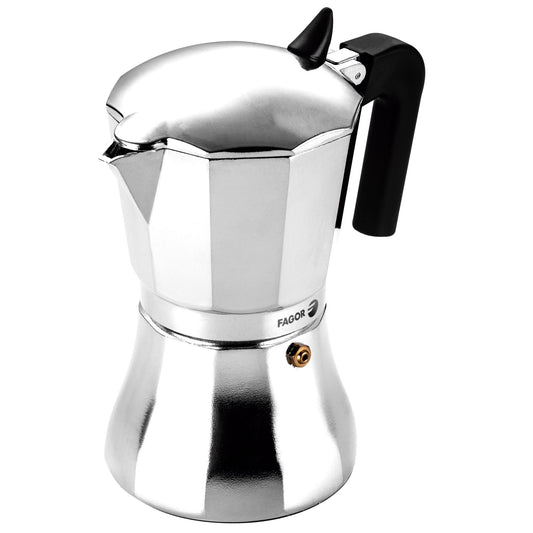 Cafetera Italiana Inducción 6 Tazas Café, Aluminio, Todo Tipo Cocinas, Vitrocerámica, Gas Fagor 81cffgacu06 Plata_0