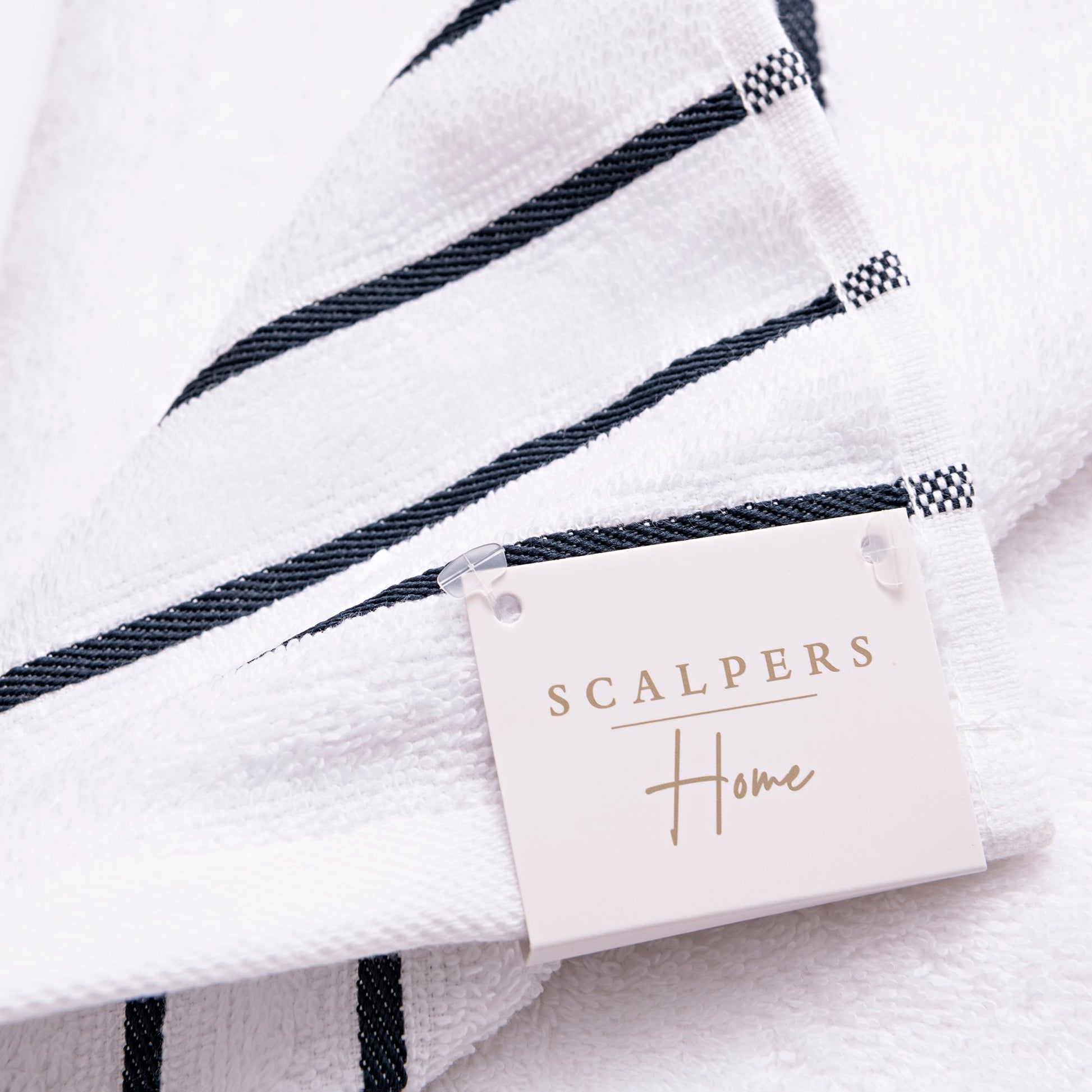 Toalla De Baño A Rayas 90x150cm 100% Algodón 470gsm Navy Logo Bordado Mediterranean Scalpers Home_3