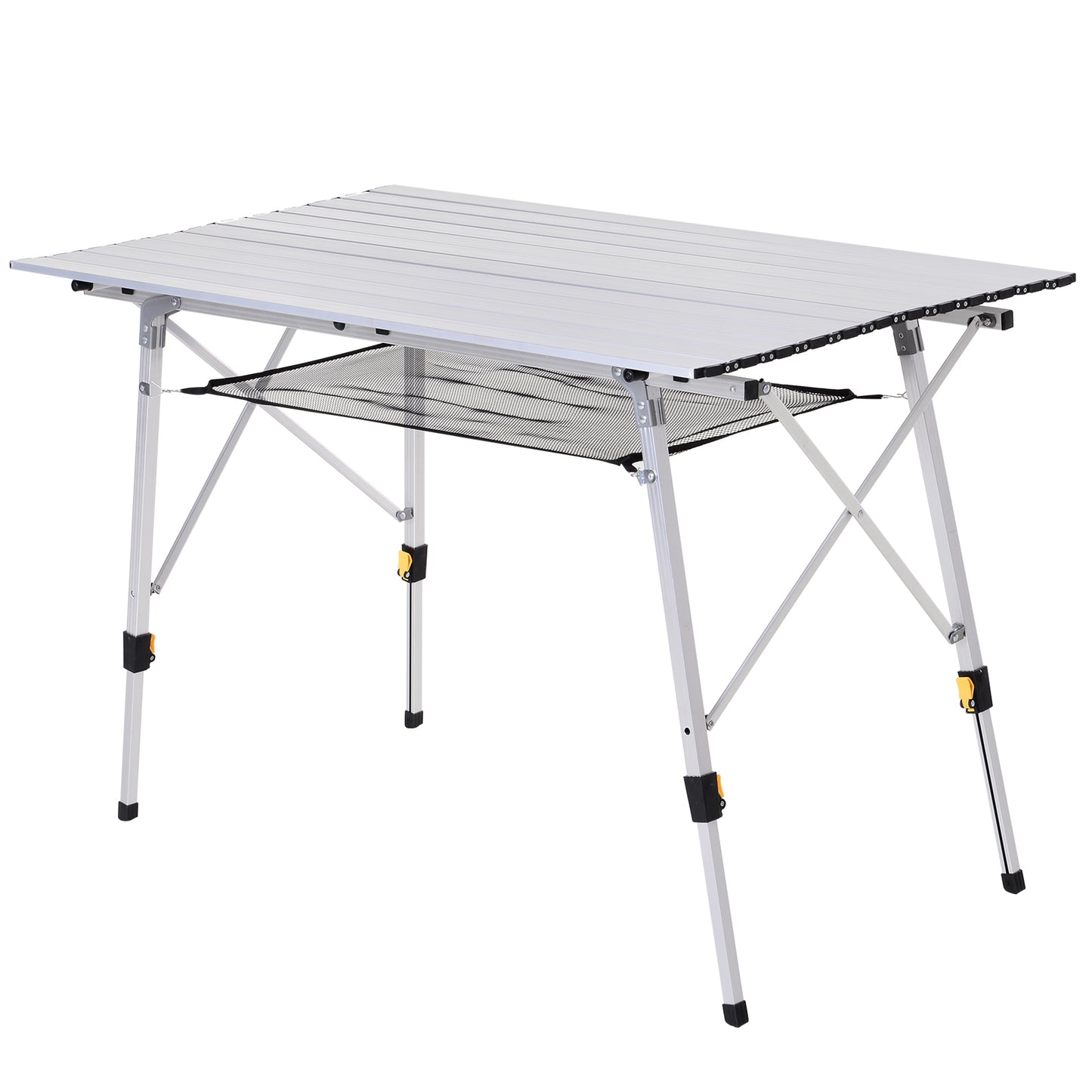 Outsunny Mesa De Camping Plegable Con Altura Ajustable 120x69x59-78 Cm Plata_0