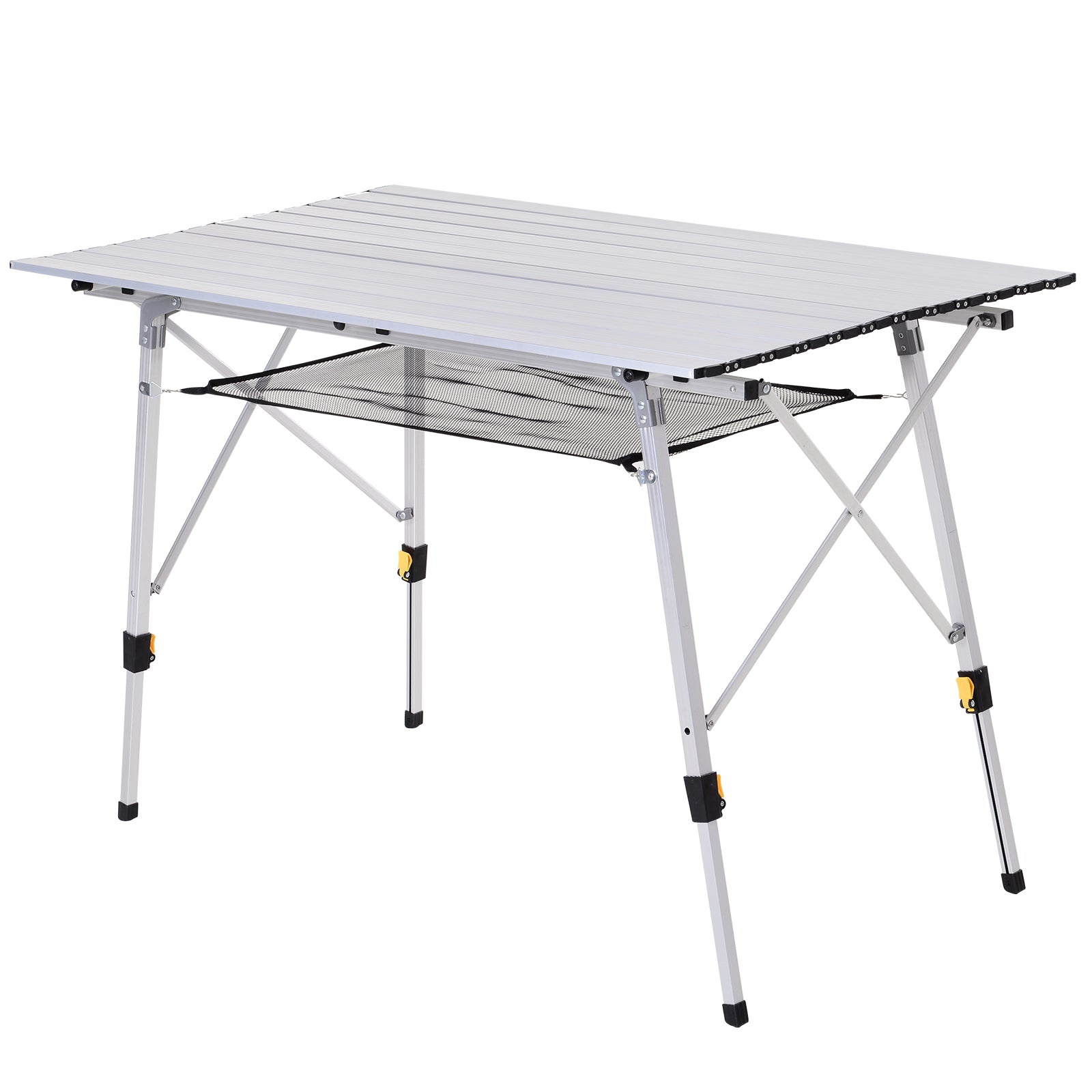 Outsunny Mesa De Camping Plegable Con Altura Ajustable 120x69x59-78 Cm Plata_0