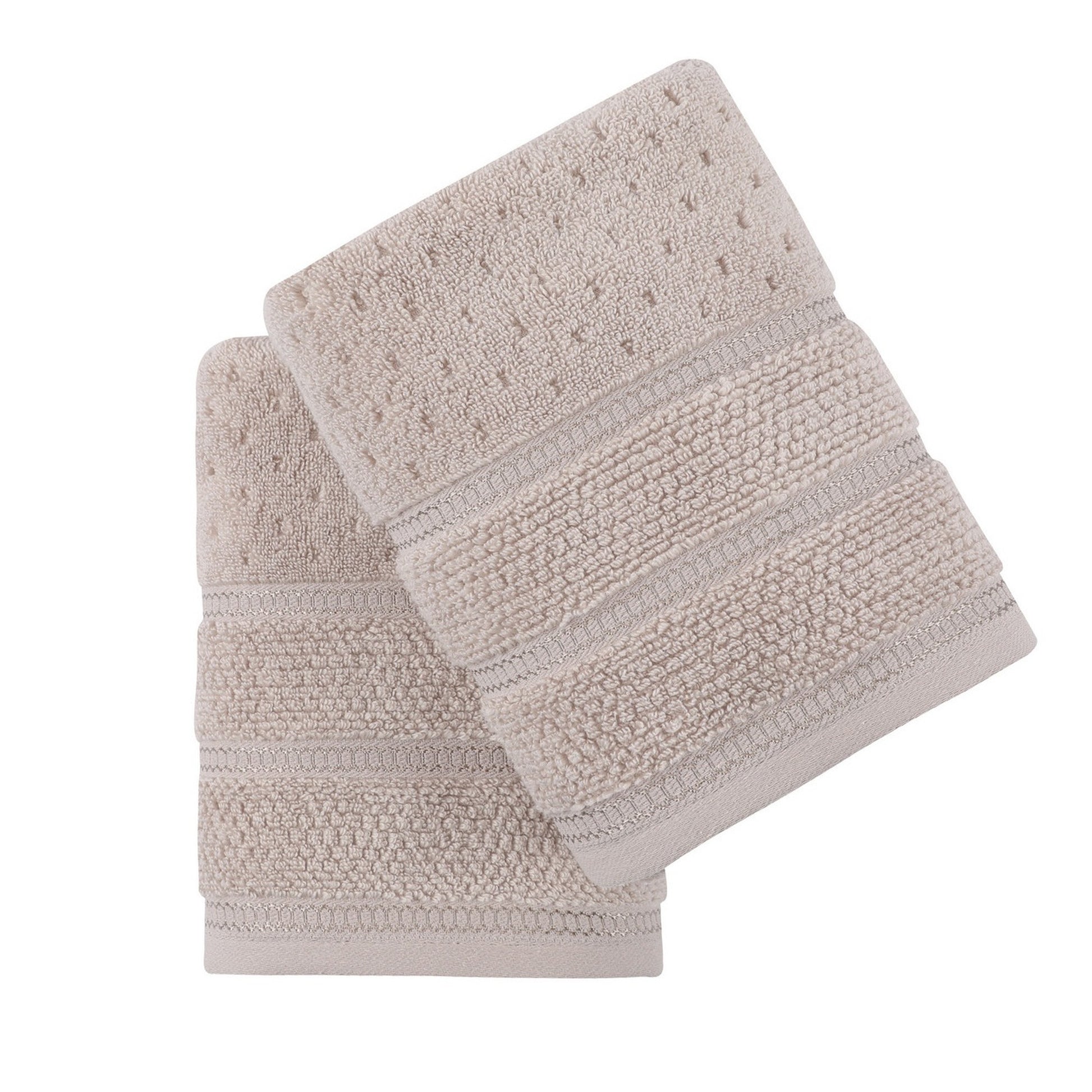 Juego De Toallas De Mano (2 Piezas) Marrón Claro_2