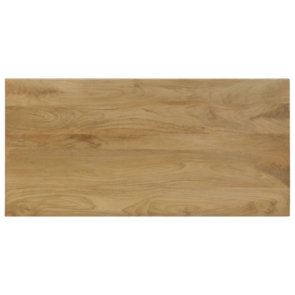 Mesa De Comedor De Madera Maciza De Mango Y Acero 115x55x76 Cm_2