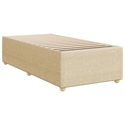Cama Box Spring Con Colchón Tela Color Crema 100x200 Cm / Vetonek_3