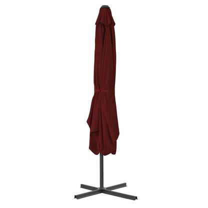 Vidaxl Sombrilla De Jardín Con Palo De Acero Burdeos 250x250x230 Cm_2