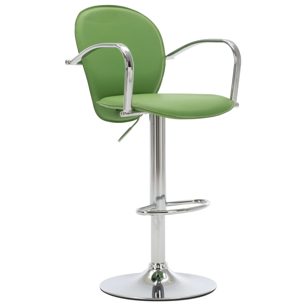 Taburetes Cocina Con Reposabrazos 2 Uds Cuero Sintético Verde_1