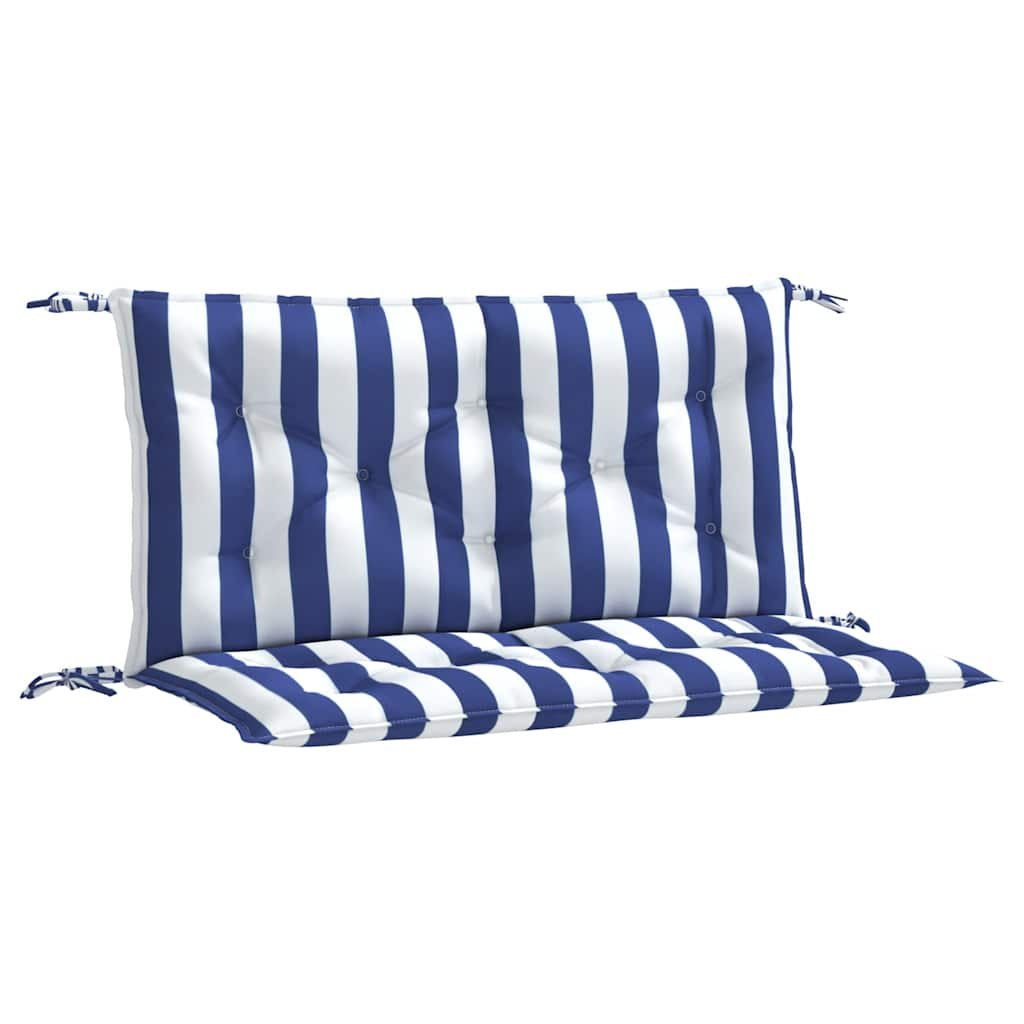 Vidaxl Cojines Banco Jardín 2 Uds Tela A Rayas Azul Blanco 100x50x7 Cm_0