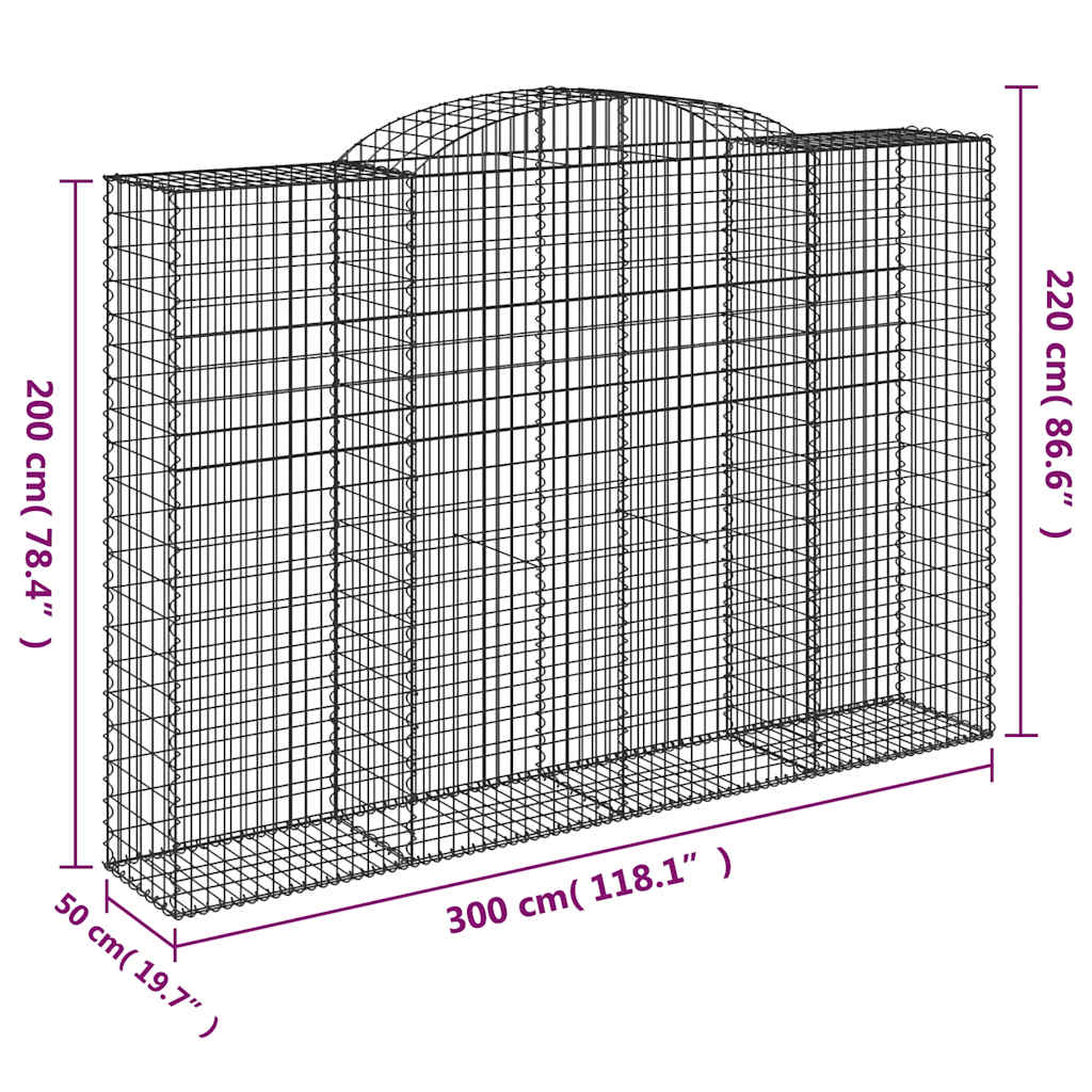 Cestas De Gaviones 12 Uds Forma De Arco Hierro 300x50x200/220cm_5
