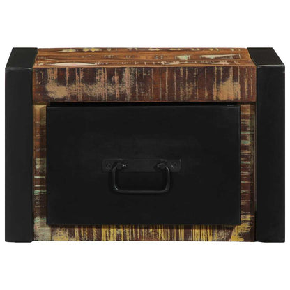 Mesilla De Noche Multicolor 40x35x25 Cm Madera Maciza Reciclada_3