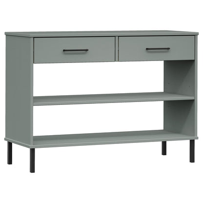 Armario Consola Patas De Metal Madera Maciza Pino Gris Oslo_0