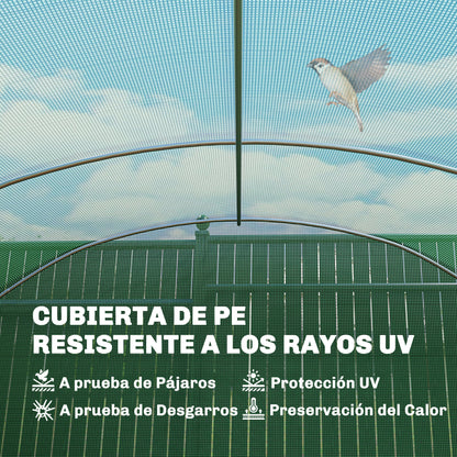 Outsunny Invernadero De Exterior 6x3x2 M Con 6 Ventanas De Malla Verde_5