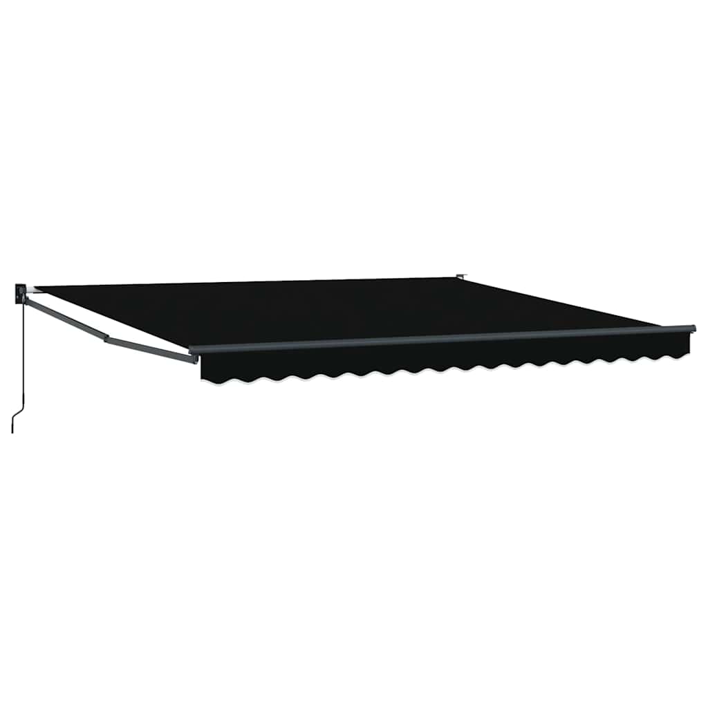 Toldo Retráctil Negro 400 X 300 Cm 100% Poliéster Y Aluminio_0