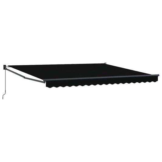 Toldo Retráctil Negro 400 X 300 Cm 100% Poliéster Y Aluminio_0