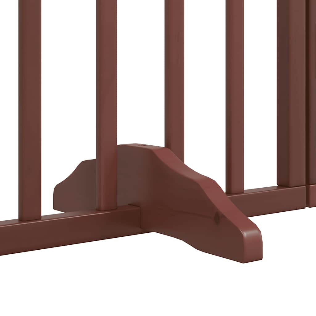 Vidaxl Puerta De Perros Plegable 15 Paneles Madera Álamo Marrón 750 Cm_4