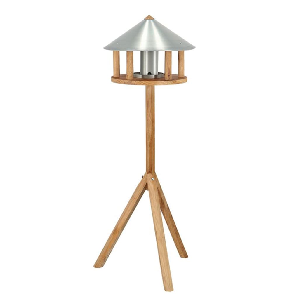 Esschert Design Mesa Para Pájaros Con Silo Y Tejado Redondo Color Cinc / Vetonek_3