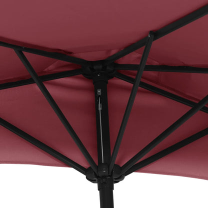 Vidaxl Sombrilla Balcón Semicircular Aluminio Burdeos 270x144x222 Cm_4