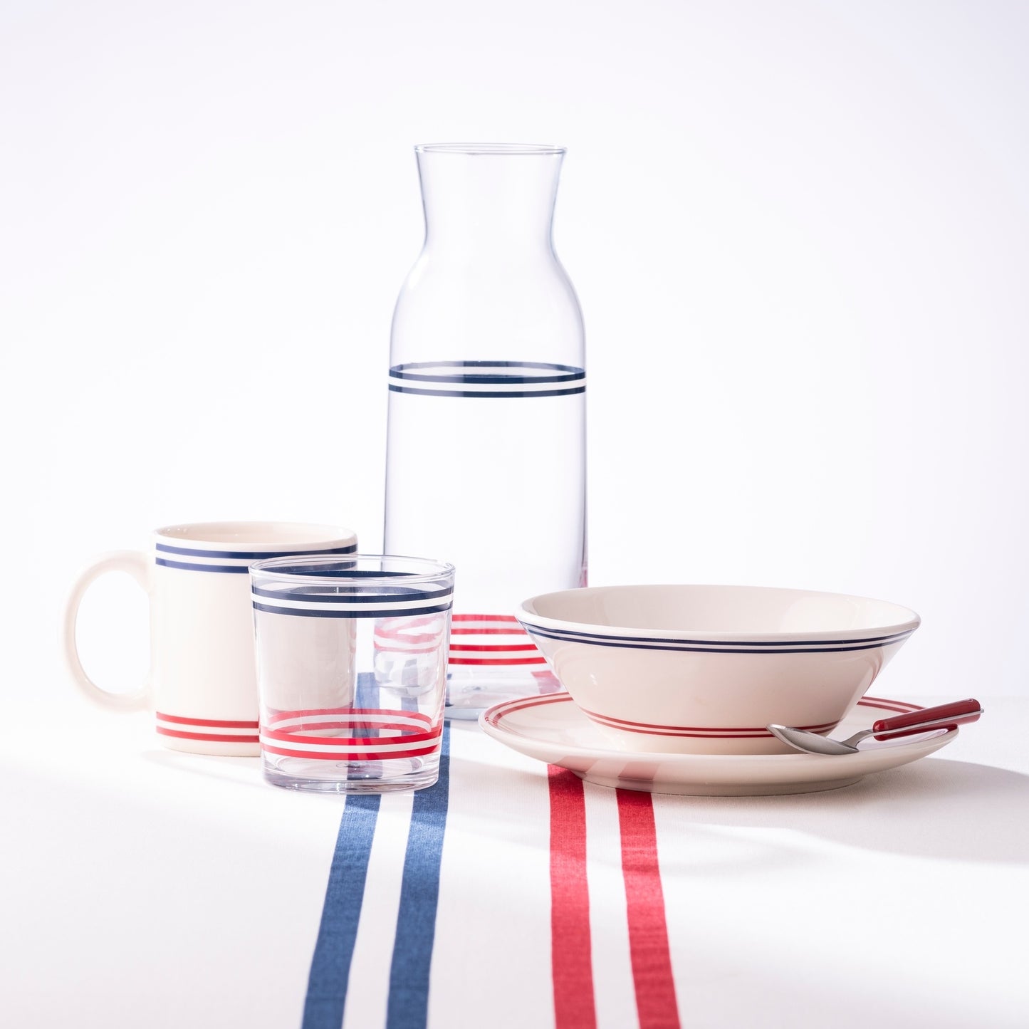 Set 2pzs Vasos De Cristal A Rayas 345ml El Ganso