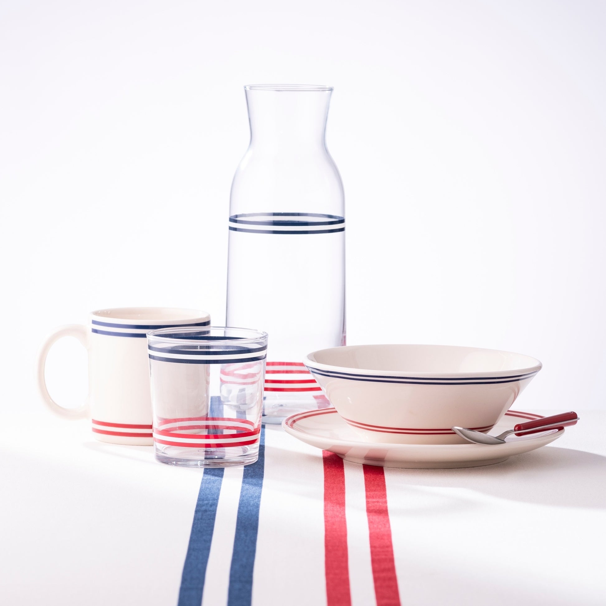 Set 2pzs Vasos De Cristal A Rayas 345ml El Ganso