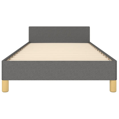 Estructura De Cama Con Cabecero De Tela Gris Oscuro 90x190 Cm / Vetonek_2