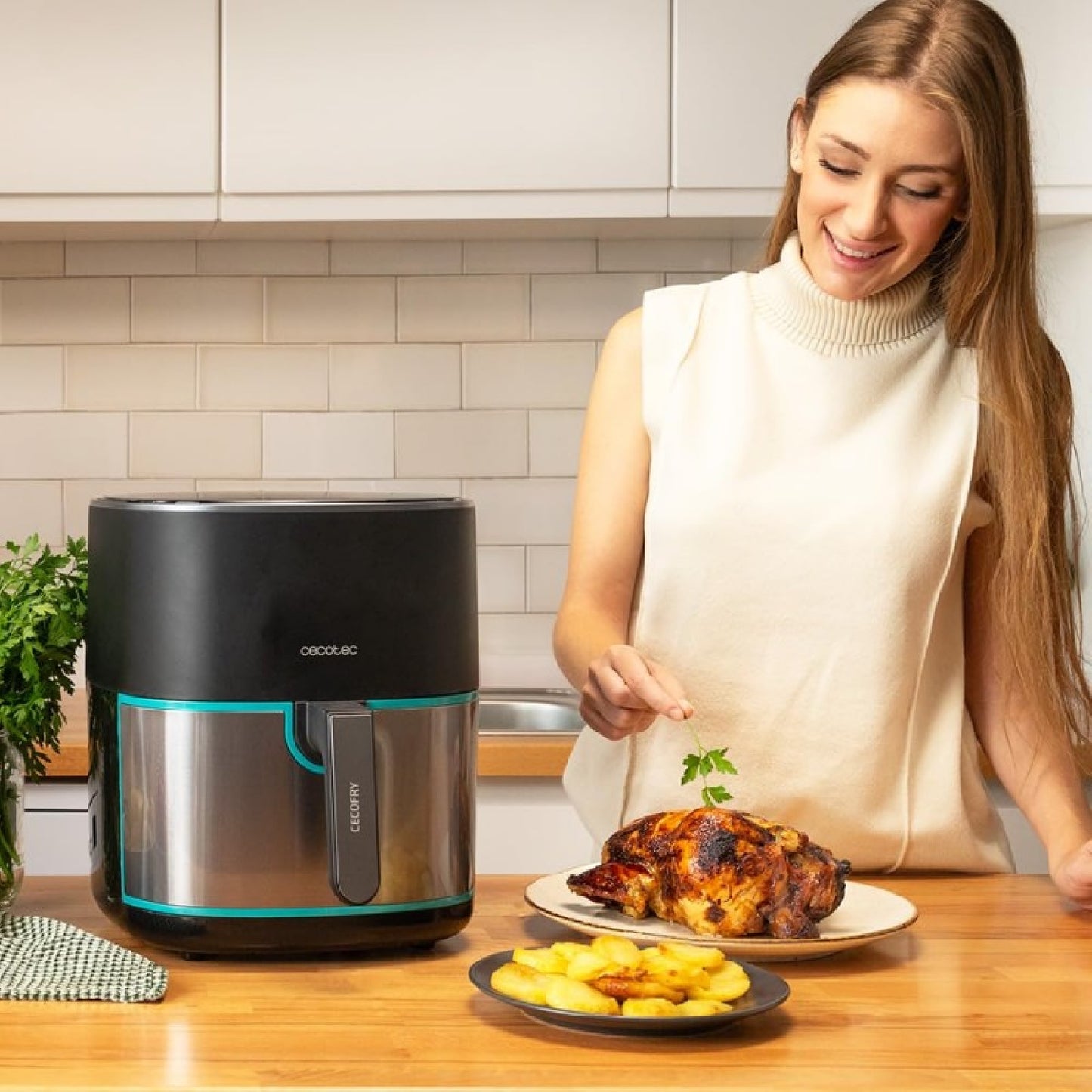 Freidora De Aire Sin Aceite De 6'5l Cecofry Fantastik Inox 6500, 1700w, Tecnología Perfectcook, 12 Modos De Cocinado, Táctil, Temperatura Regulable_2