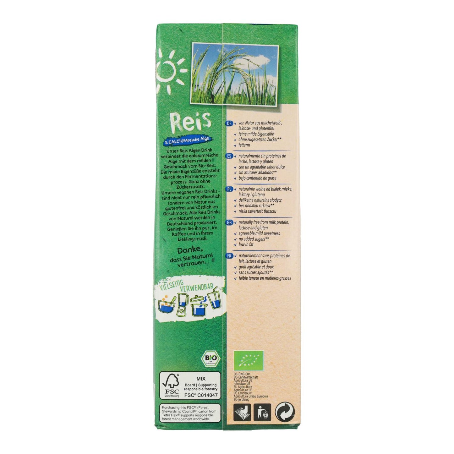 Bebida de Arroz Alga bio Natumi 1 L