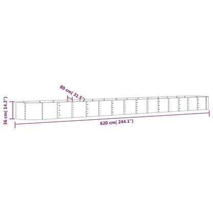 Jardinera Arriate Acero Galvanizado Plata 620x80x36 Cm_5