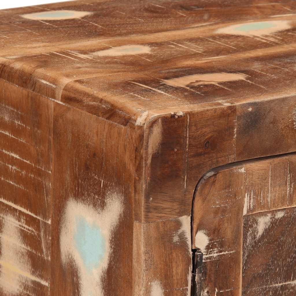 Mesita De Noche 40x32x46 Cm Madera Maciza Reciclada_4
