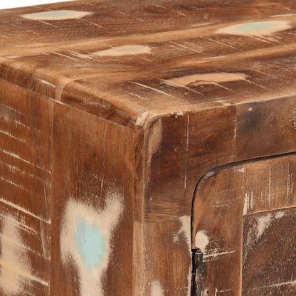 Mesita De Noche 40x32x46 Cm Madera Maciza Reciclada_4