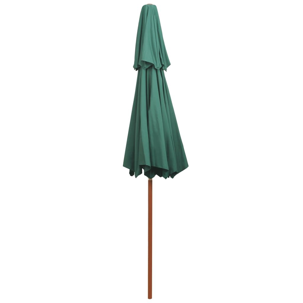 Vidaxl Sombrilla De Dos Pisos Con Palo De Madera Verde 270x270 Cm_3